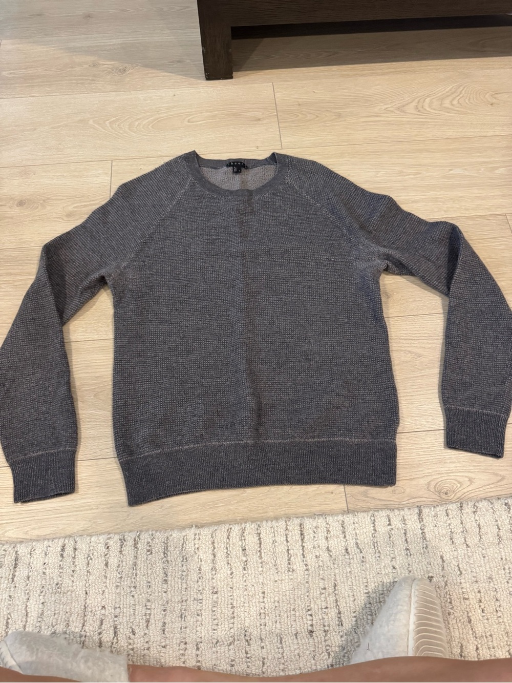 Theory Men's Textured Crewneck Sweater - Charcoal Gray